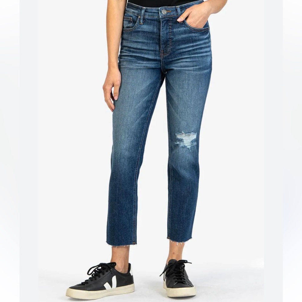 Kut from the Kloth Rachael High Rise Jeans in Dark Blue